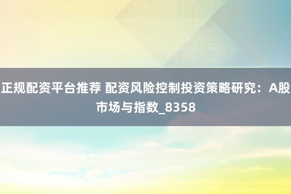 正规配资平台推荐 配资风险控制投资策略研究：A股市场与指数_8358